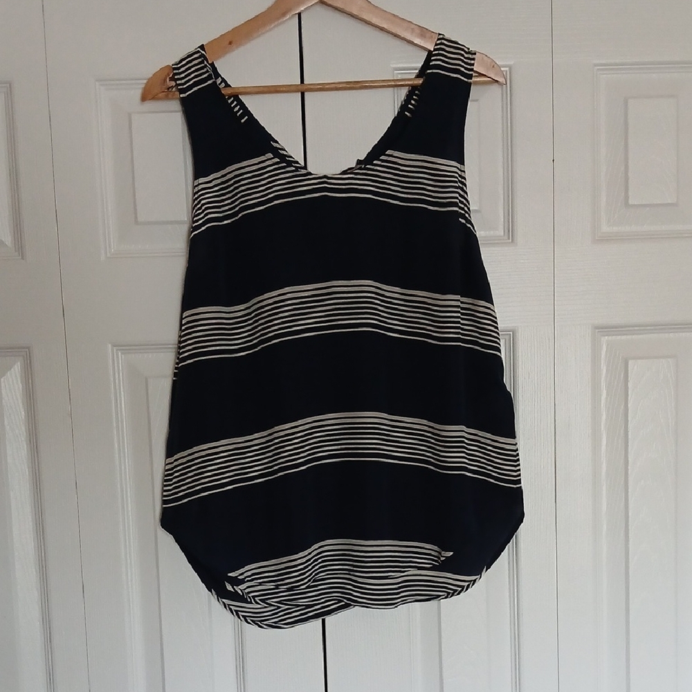 Lucky Brand Black and White Striped Tank Top